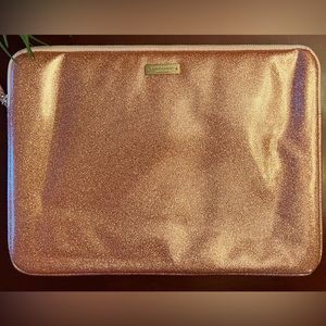Kate Spade laptop sleeve Rose Gold/Glitter pink. Holds 13 inch laptop